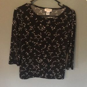 Black flowered blouse